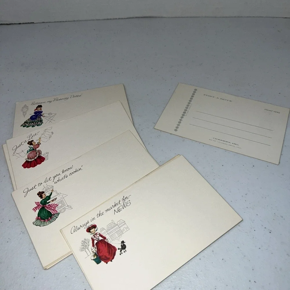 Vintage Post-a-Note Current Brand Postcards Ladies Doing Housework